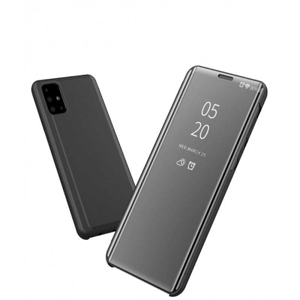 Samsung A41 Smart Flip Case Clear View Standing V2 Rocket Black