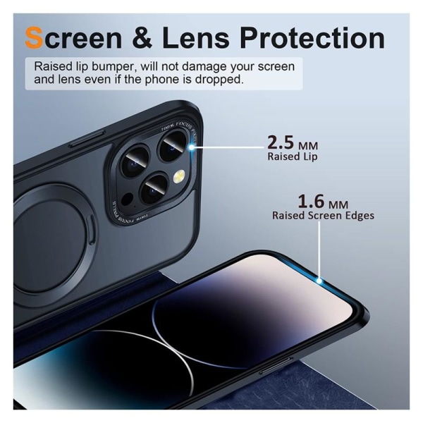 iPhone 12 Pro Max Iskunkestävä Magsafe-suojus Nordcell™-jalustal Mörkgrön