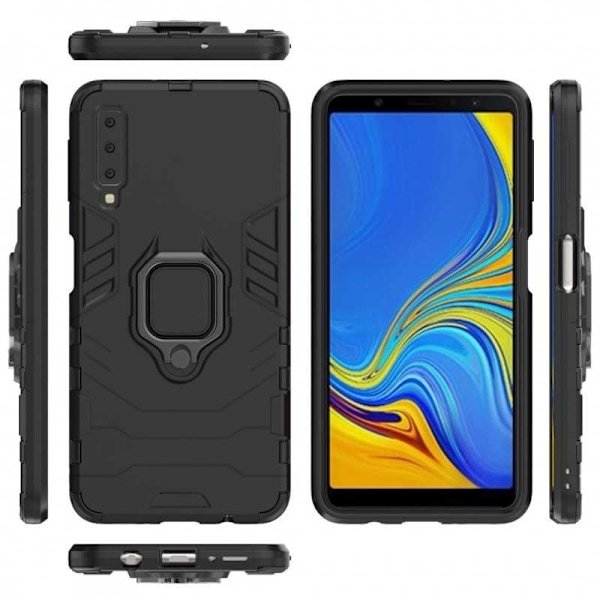 Samsung A7 2018 Stødsikkert cover med Ring Holder ThinArmor Black