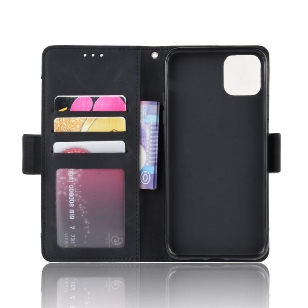 iPhone 14 Pro Wallet Case PU-læder 6-LOMMES Winston V3 Black