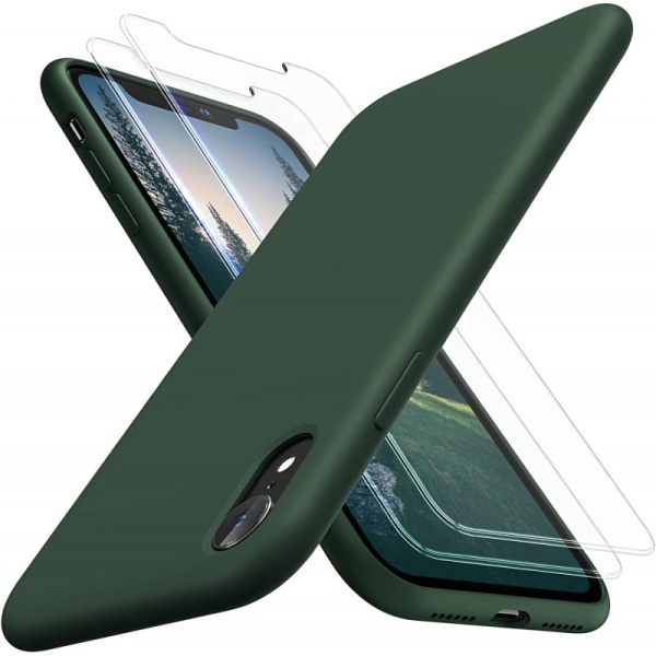 Gummibelagt stilfuldt cover 3in1 iPhone XR - Grøn