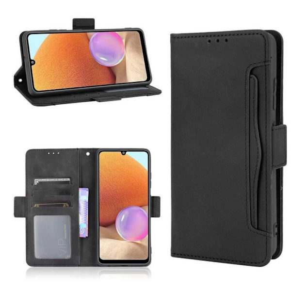Samsung A32 4G Plånboksfodral PU-Läder 6-FACK Winston V3 Svart