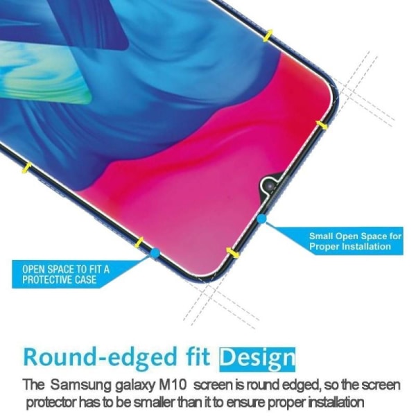 2-PAK Samsung A10 Hærdet glas 0,26mm 2,5D 9H Transparent