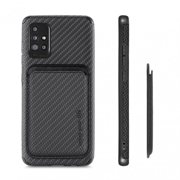 Samsung A51 Stødsikker etui med magnetkortholder Magsafe RFID Black