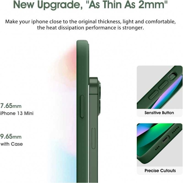 Kuminen iskunkestävä kotelo iPhone 13- vihreä