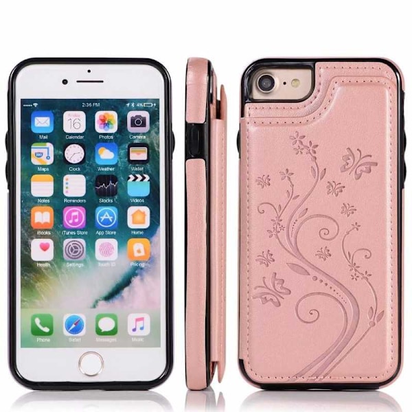 iPhone 8 Shockproof Cover Card Holder 3-SLOT Flippr V2 Pink gold