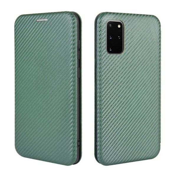 Samsung S20 Plus Flip Case -korttipaikka CarbonDreams Green Green