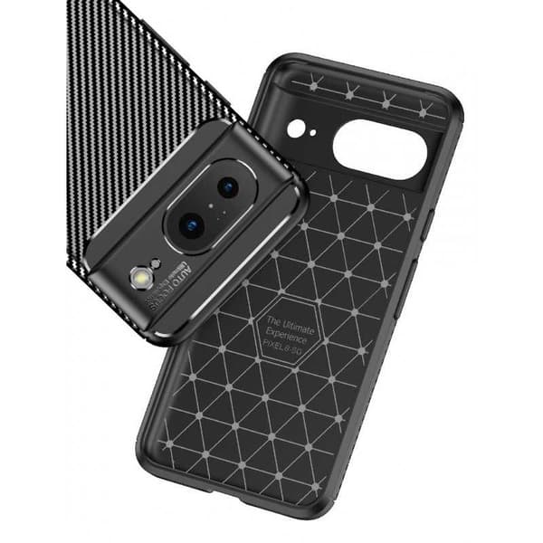 Google Pixel 8 Iskunkestävä ohut kansi FullCarbon V4 Black