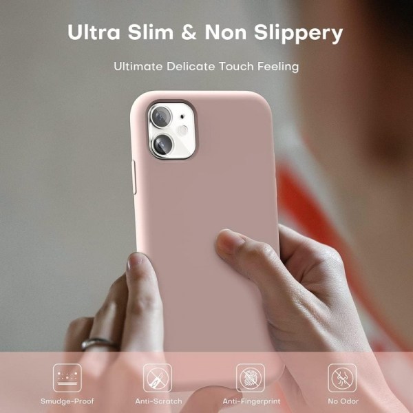 Gummibelagt stilig deksel 3in1 iPhone 12 Mini - Rosa