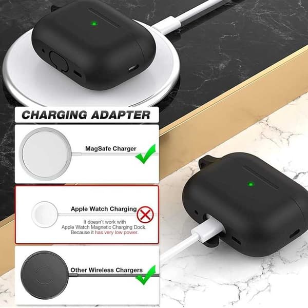 Airpods Pro 2 Skyddsfodral i Silikon med Karbinhake Vit