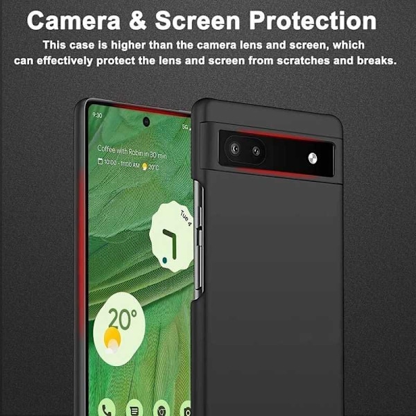 Google Pixel 8 Ultra-ohut kumipinnoitettu Mattavärinen Basic V2 Black