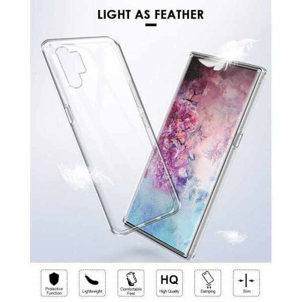 Samsung Note 10 Plus stødabsorberende silikonecover Enkelt Transparent