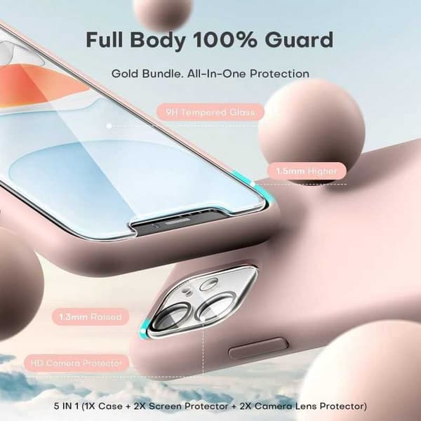 3in1 Gummibelagt Stilrent Skal iPhone 16 - Rosa