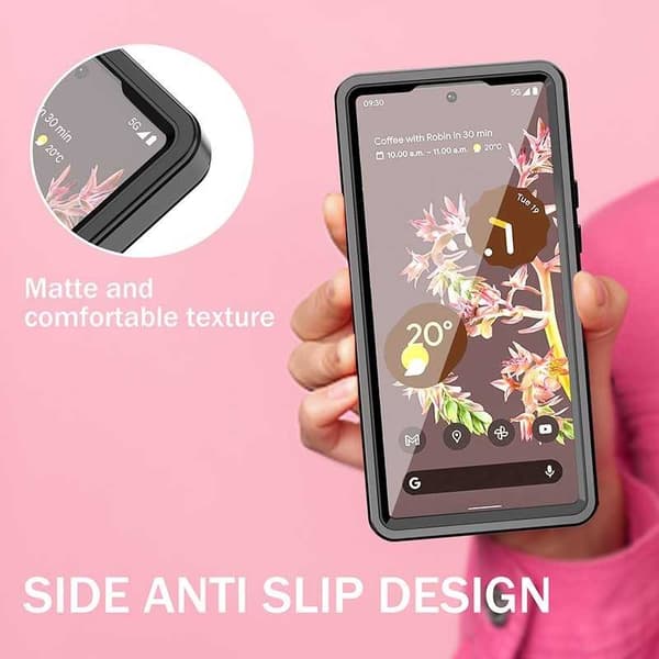 Google Pixel 6a Heltäckande Vattentät Premium Skal - 2m Svart