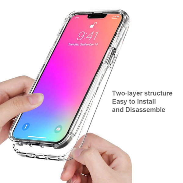 iPhone 12 / 12 Pro Heltäckande Premium 3D Skal 3in1 ThreeSixty Clear