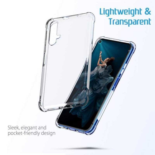 Huawei Nova 5T Stöttåligt Skal med Förstärkta Hörn Transparent