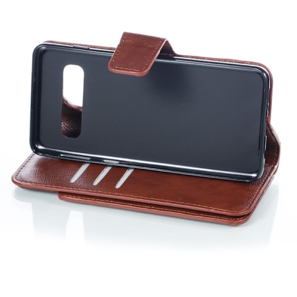 Samsung S10 Praktisk Plånboksfodral med 12-Fack Array V4 - Brun