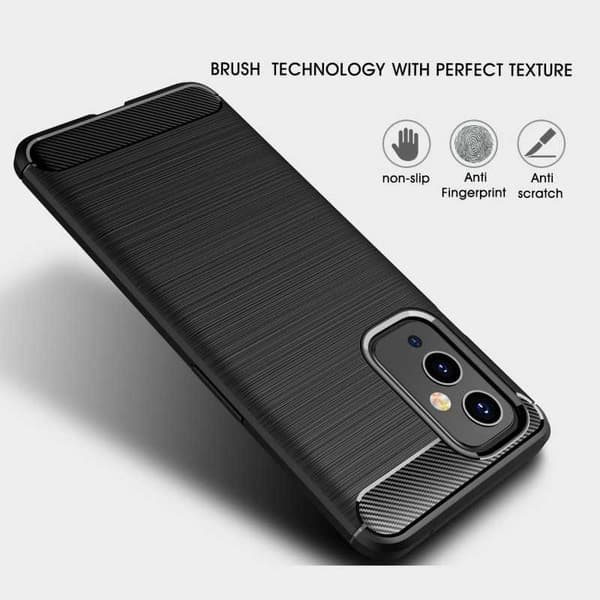 OnePlus 9 Iskunkestävä SlimCarbon -kotelo Black