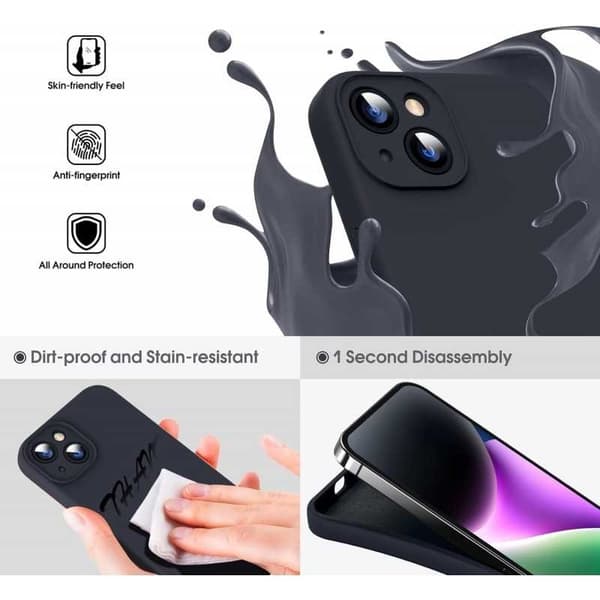 iPhone 14 Kuminen Shell Liquid - Musta