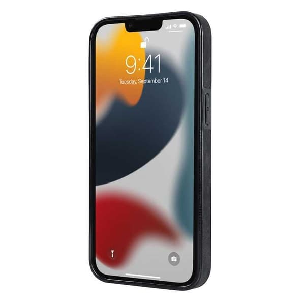 iPhone 13 Pro Mobilskal med Korthållare Retro V4 Vinröd