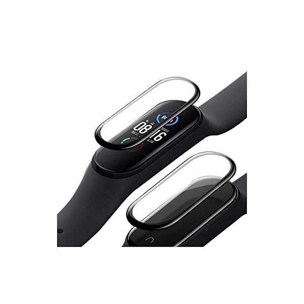 2-PACK Xiaomi Mi Band 5/6 FullFrame 3D hærdet glas 0,2 mm 9H Transparent