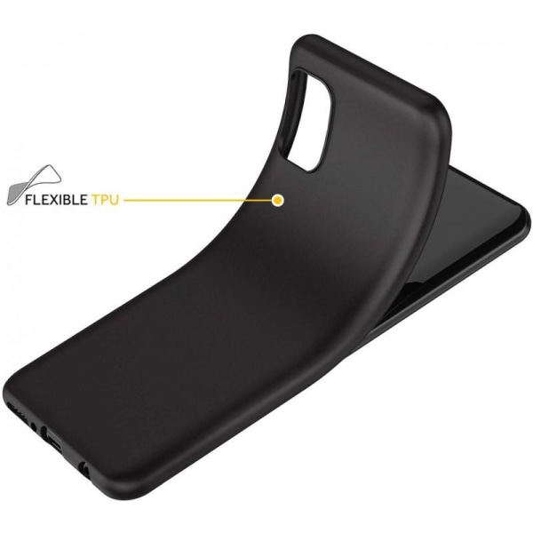 Samsung A71 Erittäin ohut pehmeä kumipinnoitettu mattamusta kans Black