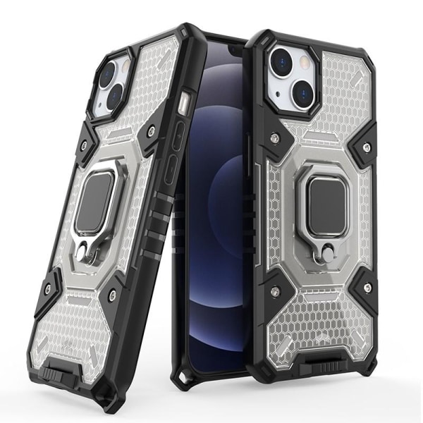 iPhone 13 Pro Max Praktisk Stöttåligt Skal med Ringhållare V6 Black