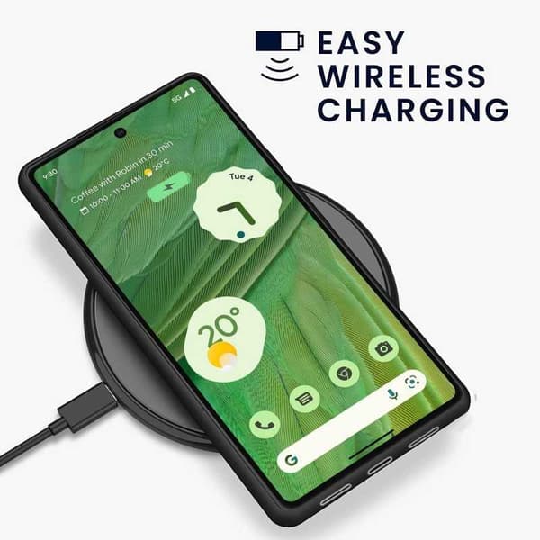 Google Pixel 7 ultraohut pehmeä kuminen mattamusta kansi Black