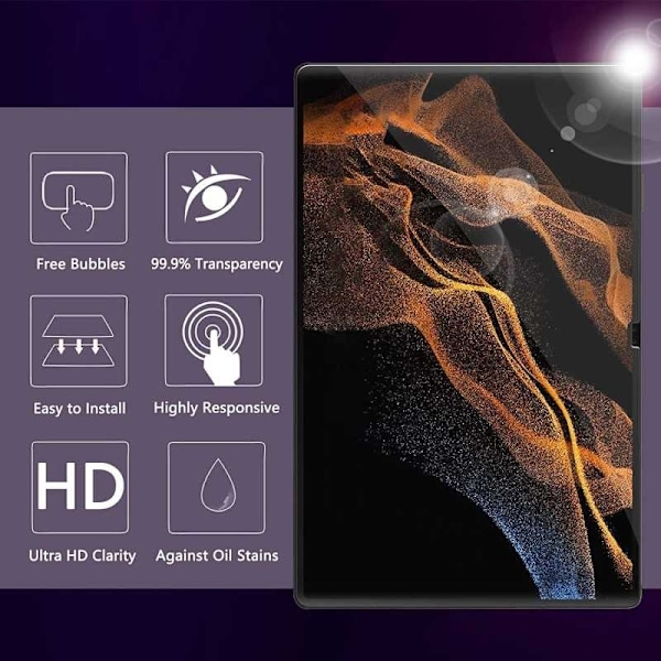 Samsung Tab S8 Ultra Hærdet glas 0,26mm 2,5D 9H Transparent