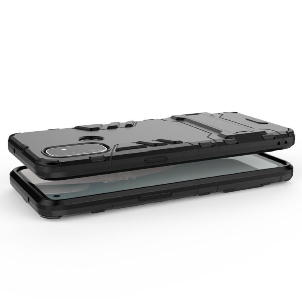 OnePlus Nord N100 iskunkestävä kotelo jalustalla ThinArmor Black