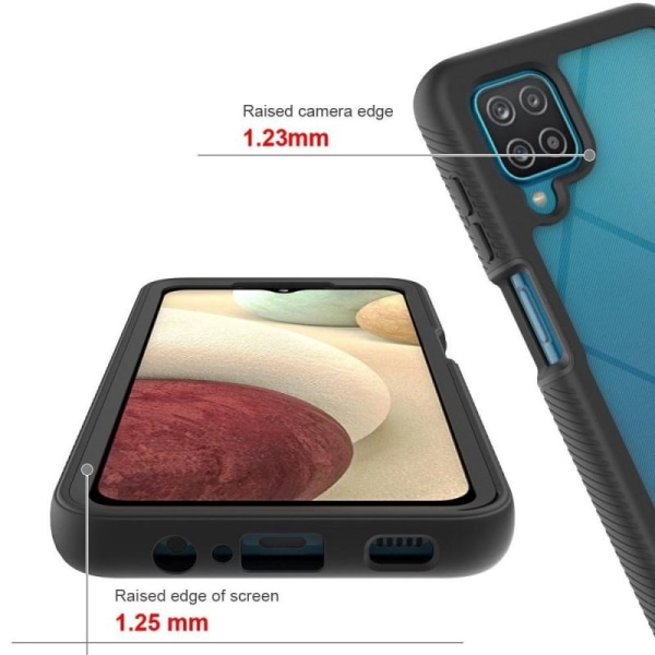 Samsung A12 Heltäckande Premium 3D Skal 3in1 ThreeSixty Transparent