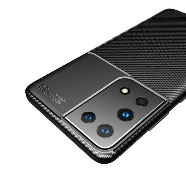 Samsung S21 Ultra Iskunkestävä Slim Cover FullCarbon V4 Black