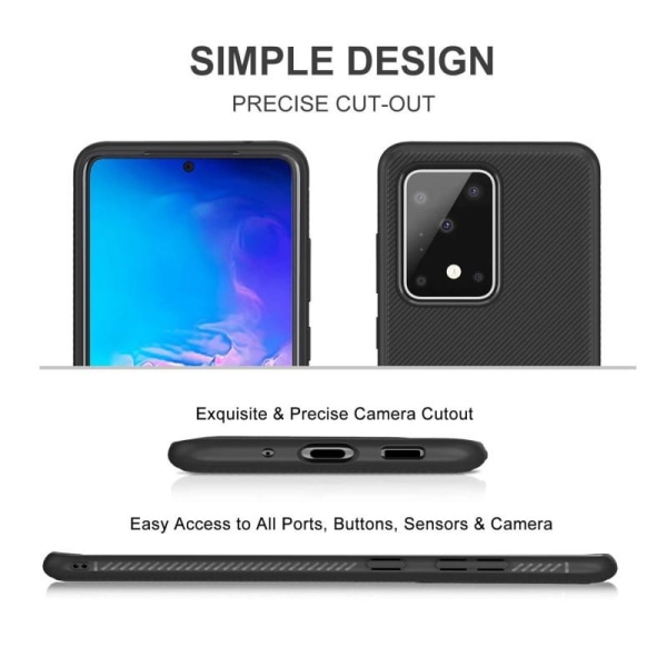 Samsung Galaxy S20 Ultra Stilfuldt stødsikkert cover FullCarbon Black