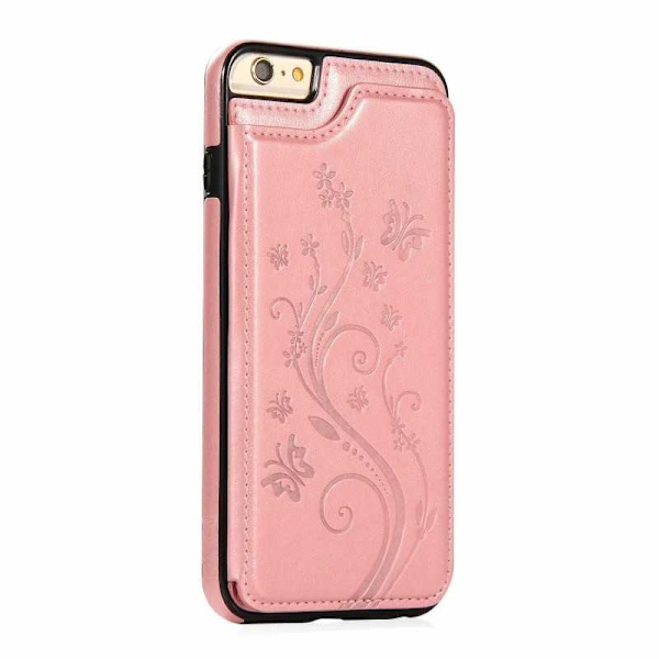 iPhone 6 / 6S Iskunkestävä kotelo Korttiteline 3-POCKET Flippr V2 Pink gold