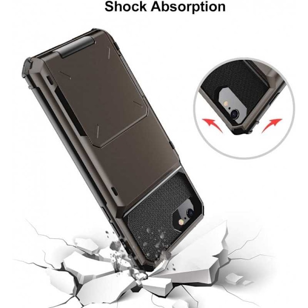 iPhone 6S/7/8/SE 2020 Stöttåligt Skal med Kortfack Void Black