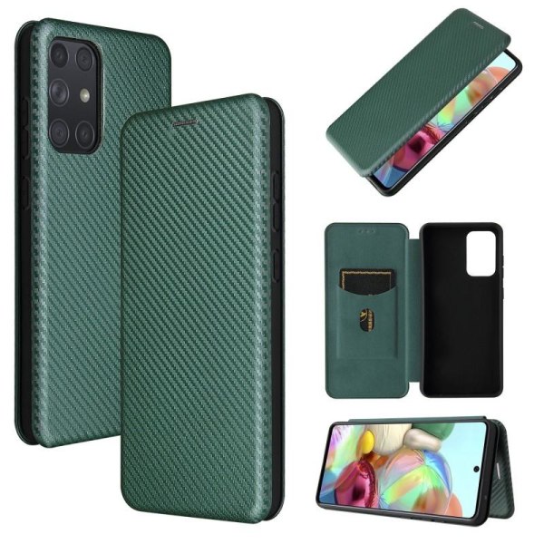 Samsung A72 5G Flip Case -korttipaikka CarbonDreams Green Green