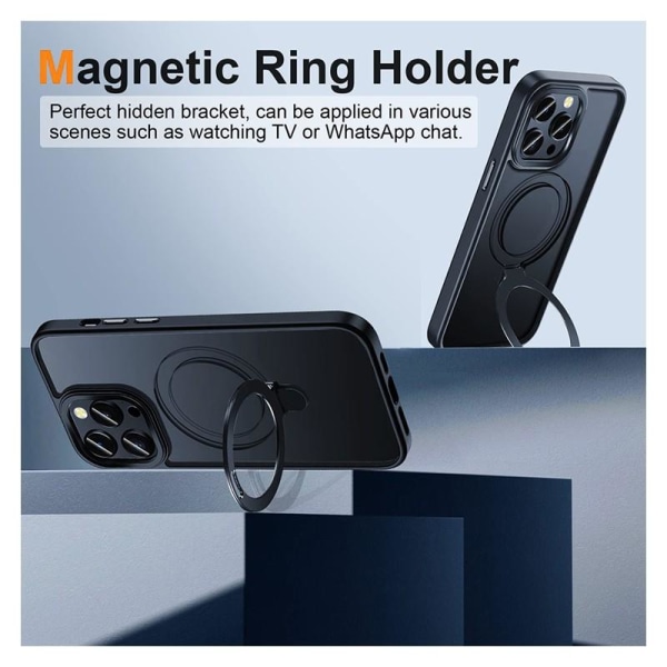 iPhone 12 Pro Max Iskunkestävä Magsafe-suojus Nordcell™-jalustal Mörkgrön