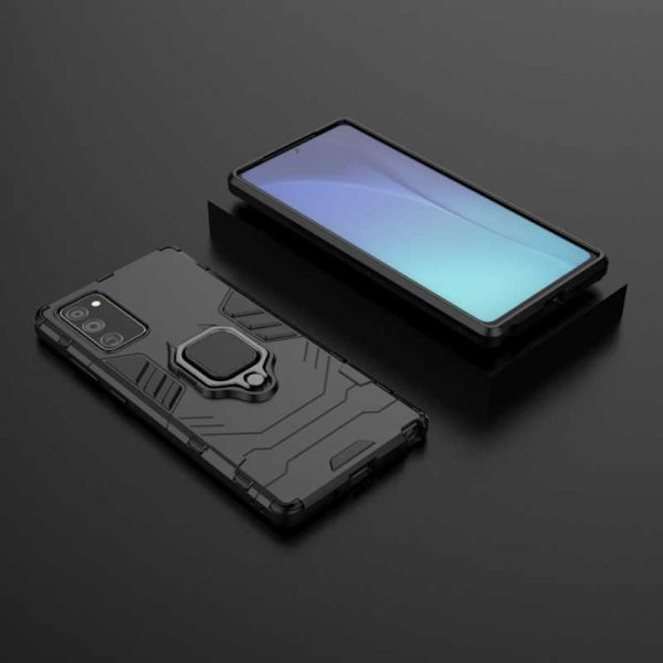 Samsung Note 20 iskunkestävä kotelo ThinArmor sormustelineellä Black