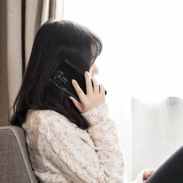 Samsung A13 5G / A04s Stöttåligt Skal Korthållare 3-FACK Flippr Svart