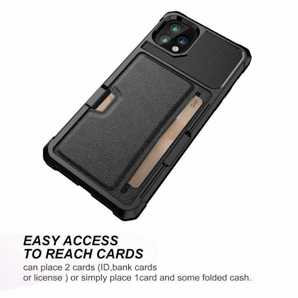 iPhone 11 Pro Max Iskunkestävä kansi korttilokerolla Solid V2 Black