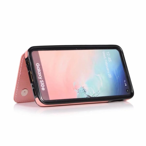 Samsung S10e Støtsikker deksel kortholder 3-POCKET Flippr V2 Pink gold