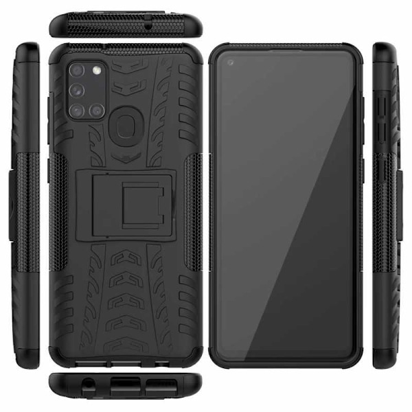Samsung A21s stødsikkert cover med Support Active Black