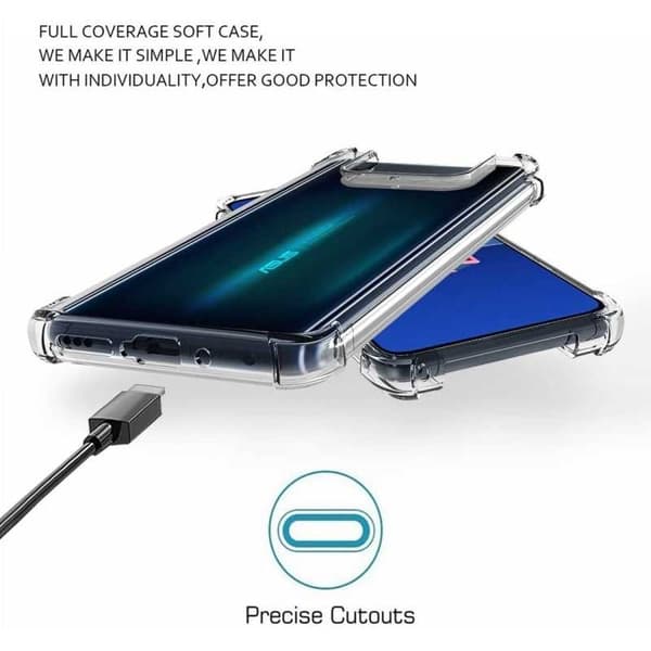 Zenfone 7 Pro iskuja vaimentava silikonikotelo Shockr Transparent