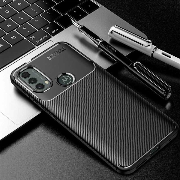 Motorola Moto E20 / E30 / E40 Stöttåligt Skal FullCarbon V4 Svart