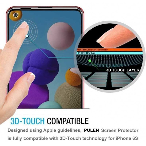 2-PACK Samsung A21s Privacy Hærdet glas 0,26 mm 2,5D 9H Transparent