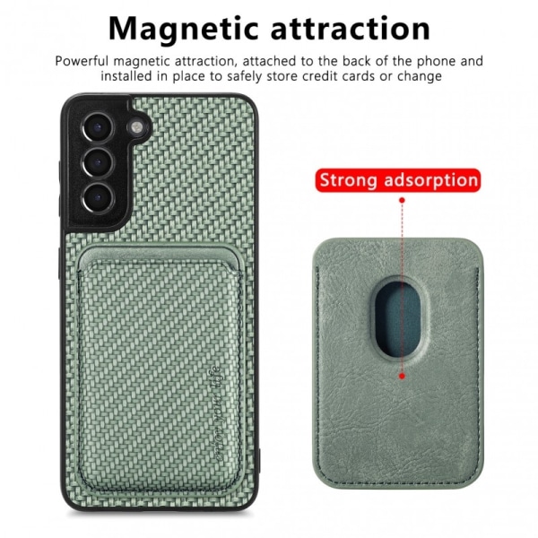 Samsung S21 Stöttåligt skal med Magnetisk Korthållare Magsafe RF