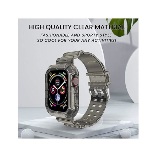 Apple Watch 42/44/45mm iskunkestävä ja läpinäkyvä rannekoru Transparent