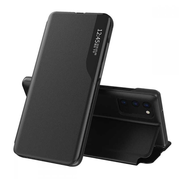 Samsung A02s Stilfuldt Smart View Case - Sort Black