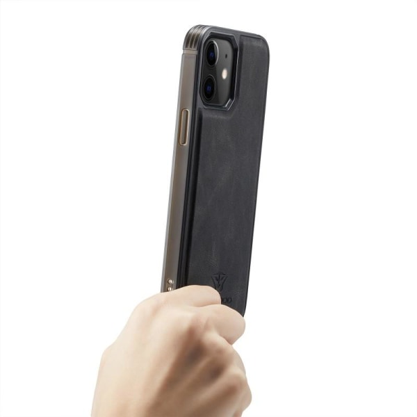 iPhone 12 Mini Iskunkestävä Kotelo magneettikorttitelineellä Jee Black