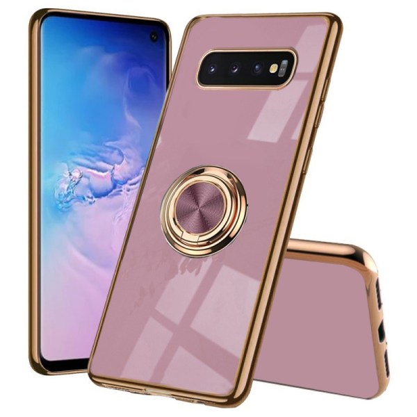 Samsung S10 Plus Elegant og støtsikker veske med ringholder Flawless Rosa